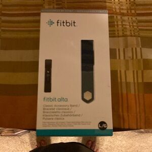 2 Fitbit Alta bands, one navy and one black adjustable braided band.  Beautiful